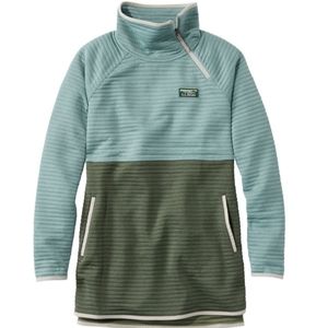 L.L Bean Women's Airlight Knit Asymmetrical Quarter-Zip Tunic Colorblock Size XL